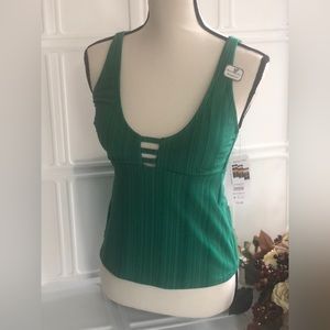 Brand New-Time and Tru Ribbed Tankini Swim Top
